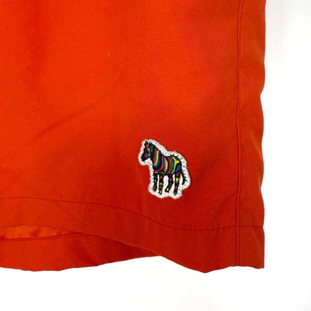 Paul Smith XL Swimwear Red Zebra Logo Swim Trunks Shorts Mens‎ NWT